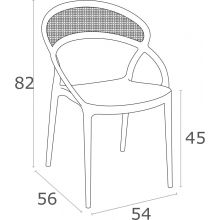 Krzesło ażurowe z podłokietnikami SUNSET ciemnoszare Siesta