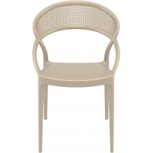 Krzesło ażurowe z podłokietnikami SUNSET szarobrązowe Siesta
