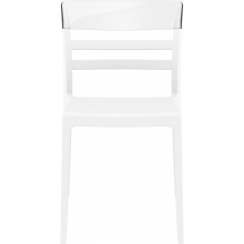 Krzesło z tworzywa MOON białe/przezroczyste Siesta