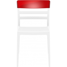 Krzesło z tworzywa MOON białe/czerwone przezroczyste Siesta