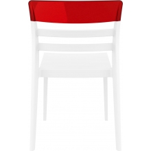 Krzesło z tworzywa MOON białe/czerwone przezroczyste Siesta