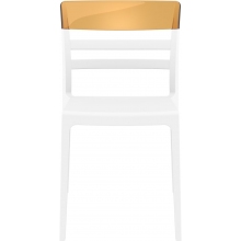 Krzesło z tworzywa MOON białe/bursztynowe przezroczyste Siesta