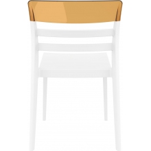 Krzesło z tworzywa MOON białe/bursztynowe przezroczyste Siesta