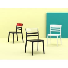 Krzesło z tworzywa MOON czarne/przezroczyste Siesta
