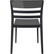 Krzesło z tworzywa MOON czarne/czarne przezroczyste Siesta
