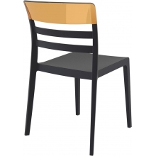 Krzesło z tworzywa MOON czarne/bursztynowe przezroczyste Siesta