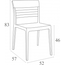 Krzesło z tworzywa MOON czarne/czerwone przezroczyste Siesta