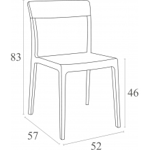 Krzesło z tworzywa FLASH białe/czerwone przezroczyste Siesta