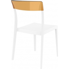 Krzesło z tworzywa FLASH białe/bursztynowe przezroczyste Siesta