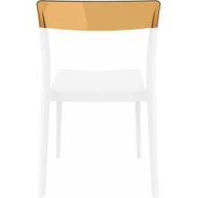 Krzesło z tworzywa FLASH białe/bursztynowe przezroczyste Siesta