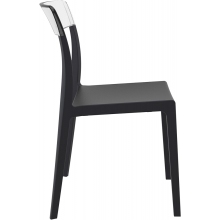 Krzesło z tworzywa FLASH czarne/przezroczyste Siesta