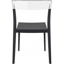 Krzesło z tworzywa FLASH czarne/przezroczyste Siesta