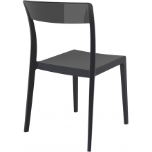 Krzesło z tworzywa FLASH czarne/czarne przezroczyste Siesta