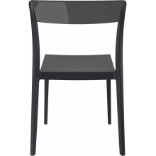 Krzesło z tworzywa FLASH czarne/czarne przezroczyste Siesta
