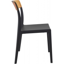 Krzesło z tworzywa FLASH czarne/bursztynowe przezroczyste Siesta