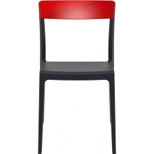 Krzesło z tworzywa FLASH czarne/czerwone przezroczyste Siesta