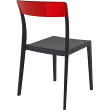 Krzesło z tworzywa FLASH czarne/czerwone przezroczyste Siesta
