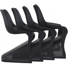 Krzesło ażurowe z tworzywa BLOOM czarne Siesta