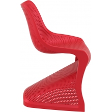 Krzesło ażurowe z tworzywa BLOOM czerwone Siesta