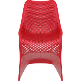 Designerskie Krzesło ażurowe z tworzywa BLOOM czerwone Siesta do kuchni, kawiarni i restauracji. 2