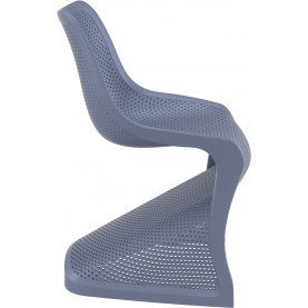 Designerskie Krzesło ażurowe z tworzywa BLOOM ciemnoszare Siesta do kuchni, kawiarni i restauracji. 2