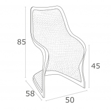 Krzesło ażurowe z tworzywa BLOOM szarobrązowe Siesta