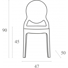 Krzesło z tworzywa ELIZABETH bursztynowe przezroczyste Siesta