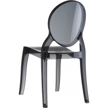 Krzesło z tworzywa ELIZABETH czarne przezroczyste Siesta