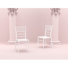 Krzesło weselne CHIAVARI lśniące białe Siesta