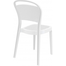 Krzesło ażurowe z tworzywa BEE lśniące białe Siesta