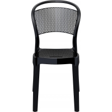 Krzesło ażurowe z tworzywa BEE lśniące czarne Siesta
