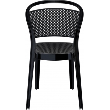 Krzesło ażurowe z tworzywa BEE lśniące czarne Siesta