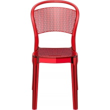 Krzesło ażurowe z tworzywa BEE czerwone przezroczyste Siesta