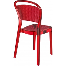 Krzesło ażurowe z tworzywa BEE czerwone przezroczyste Siesta