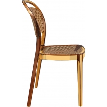 Krzesło ażurowe z tworzywa BEE bursztynowe przezroczyste Siesta