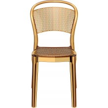 Krzesło ażurowe z tworzywa BEE bursztynowe przezroczyste Siesta