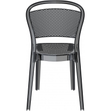 Krzesło ażurowe z tworzywa BEE czarne przezroczyste Siesta