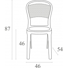 Krzesło ażurowe z tworzywa BEE czarne przezroczyste Siesta