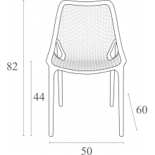 Krzesło ażurowe z tworzywa AIR czerwone Siesta