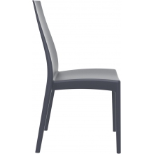 Krzesło plastikowe MIRANDA ciemnoszare Siesta