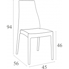 Krzesło plastikowe MIRANDA szarobrązowe Siesta