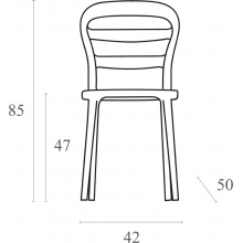 Krzesło z tworzywa MISS BIBI ciemnoszare/przezroczyste Siesta