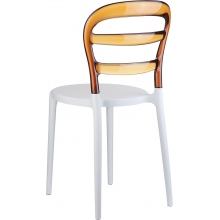 Krzesło z tworzywa MISS BIBI białe/bursztynowe przezroczyste Siesta
