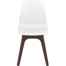 Krzesło z tworzywa ALLEGRA PP brązowe/lśniące białe Siesta