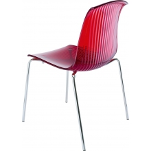 Krzesło nowoczesne ALLEGRA czerwone przezroczyste Siesta