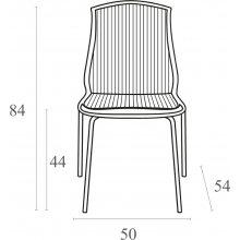 Krzesło nowoczesne ALLEGRA bursztynowe przezroczyste Siesta