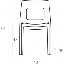 Krzesło z tworzywa LUCCA srebrnoszare Siesta