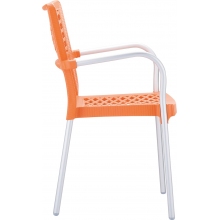 Krzesło ogrodowe z podłokietnikami Bella pomarańczowe Siesta