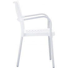 Krzesło ogrodowe z podłokietnikami Bella białe Siesta