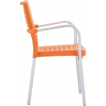 Krzesło ogrodowe z podłokietnikami Gala pomarańczowe Siesta